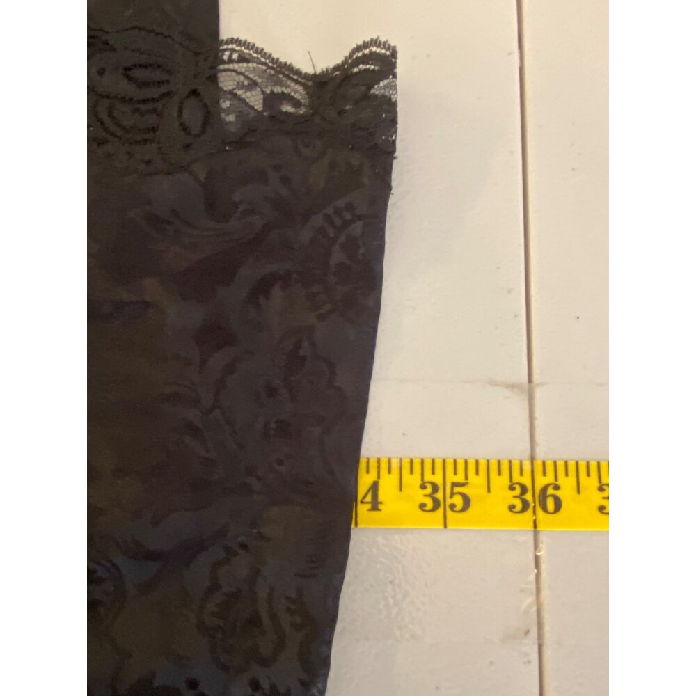 Victoria's Secret Black Satin Robe Belt Lace Sequin Accent Wrist & Neck One Size - Picture 7 of 11